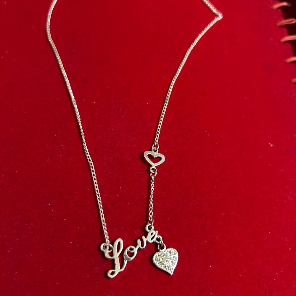 Gold Love Charm Necklace with Heart